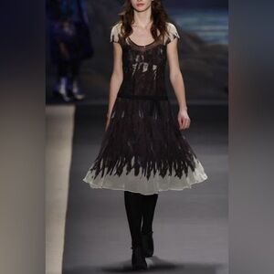 Tracy Reese Elegant Black and Cream Women's Dress